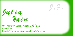 julia hain business card